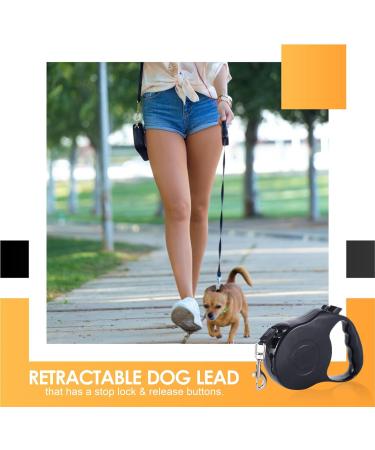 Extendable Dog Lead Heavy Duty Retractable Dog Lead Pet With One Handed Brake Release Button Easy Grip Handle Suitable For Small And Medium Dog Leash Outdoor Walking Training Pet Supplies 5M(1Pc) - Buy Online on GoSupps.com