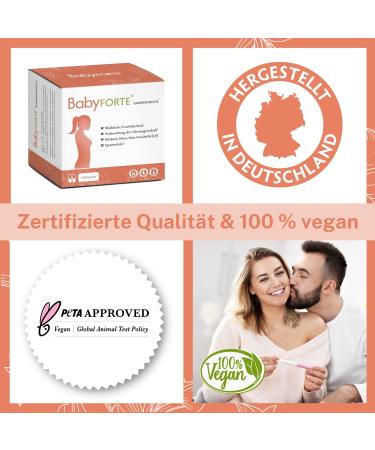 Baby Forte Desire to Have Children Tablets - Vegan Folic Acid 800 g Quatrefolic Maca & Inositol - 180 Capsules for Pregnancy Vitamins | International Shipping - Buy Online on GoSupps.com
