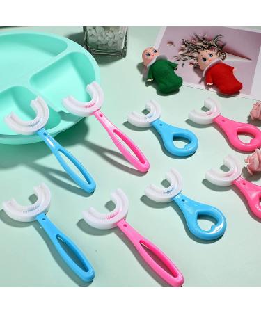 12-Piece Kids U-Shaped Toothbrush Set for 360 Degree Whole Mouth Cleaning | Soft Silicone Toddler Toothbrush with Handle for Boys & Girls - 2 Sizes - Buy Online on GoSupps.com