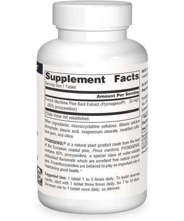 Source Naturals Pycnogenol 50mg Proanthocyanidin Complex - 120 Tablets - Buy Online on GoSupps.com