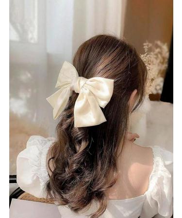 2pcs Hair Bows for Women and Girls in Cream/Black - Stylish Hair Ribbons for Hair - Buy Online on GoSupps.com