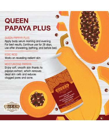 QUEEN NATURAL NEW YORK QUEEN PAPAYA PLUS | Kojic Acid+Papaya AHA BHA Plus Multi-Bright Body Serum (Pack of 1) - Buy Online on GoSupps.com