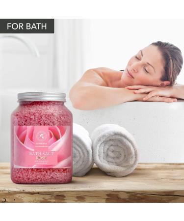 Rose Bath Salts 46 Oz - Natural Rosewood Oil & Extract for Relaxing & Beauty - Good Sleep - Body Care - Aromatherapy Spa - Buy Online on GoSupps.com