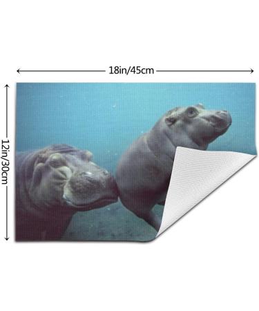 Baby Hippos Slip and Water Resistant PVC Woven Placemats | High Temperature Resistant - Buy Online on GoSupps.com