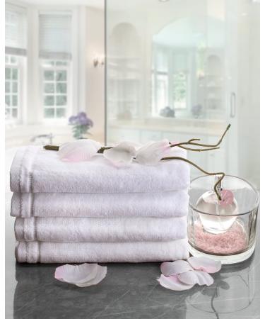 Monogrammed Fingertip Towels - Set of 4, Personalized Gift in Silver Embroidery - 100% Cotton, Soft Velour Finish - Bathroom/Kitchen/Spa Towels - Initial D (White) - Buy Online on GoSupps.com