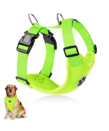 Slowton dog harness for dogs no pull safety harness Small medium dog breast harness Dog harness soft padded breathable m lime