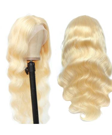 20 613 Blonde Body Wave Lace Front Wig Human Hair 10A - Pre Plucked, 150% Density, Free Part - 20 Inch Human Hair Lace Front Wig for Women - Buy Online on GoSupps.com