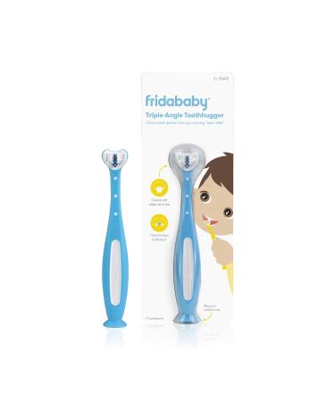 Frida Baby Toothhugger Kids Toothbrush | U-Shaped Toothbrush with Triple-Angle Bristles Easy-Grip Handle Soft Toothbrush Bristles | for Toddlers and Kids 2+ Years Old | Blue - Buy Online on GoSupps.com