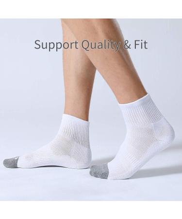 FITRELL 6 Pack Men's Athletic Ankle Socks Cushioned Sports Running Socks - White, Size 9-12 - Buy Online on GoSupps.com