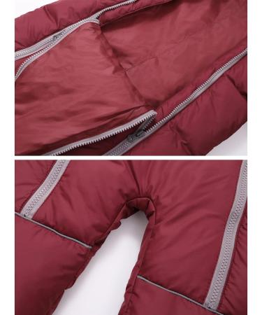 JiAmy Baby Girls' Burgundy Snowsuit Romper Hooded Jumpsuit | Winter Infant Snow Wear Outfit | 9-12 Months - Buy Online on GoSupps.com