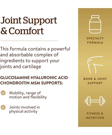 Solgar Glucosamine Hyaluronic Acid Chondroitin MSM - 60 Tablets for Joint Health - Buy Online on GoSupps.com