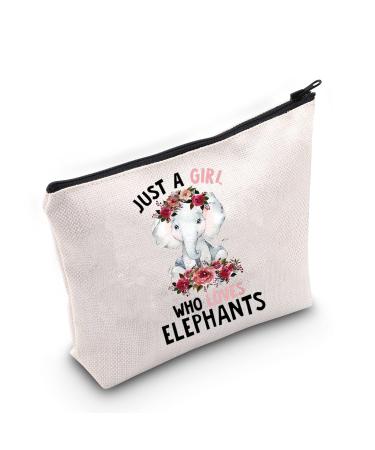 Levlo Funny cosmetic bag with an elephant motif gift for animal lovers gift for women and girls who loves elephants make-up bag
