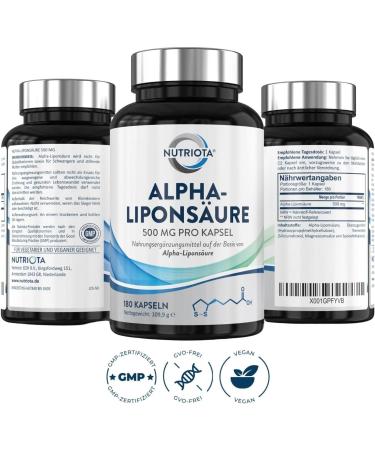 Alpha Lipoic Acid 500mg | 180 Vegan Capsules for Inflammation Blood Sugar Support & Nerve Health | Relief for Tingling Feet & Hands - Buy Online on GoSupps.com