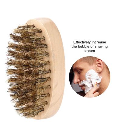 Beard Brush for Men - Soft Bristle Mustache Comb with Oval Wooden Handle | 7.5x3 cm - Buy Online on GoSupps.com
