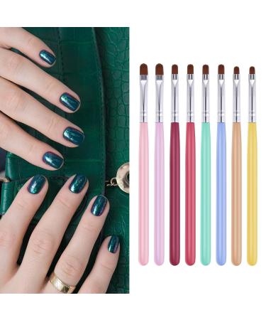 Lusofie 8Pcs Nail Clean Up Brush Set for Gel and Acrylic Nails - Oval Flat Brushes for Home and Salon Use - Buy Online on GoSupps.com