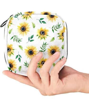 Sunflower Print Sanitary Napkin Storage Bag - Menstrual Pad Pouch for Women - Color 11 - Buy Online on GoSupps.com