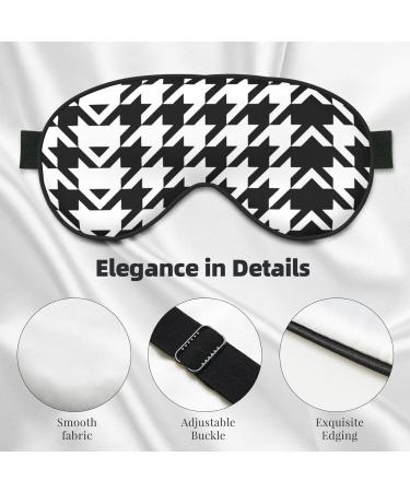 Shop Houndstooth Black Unisex Sleeping Eye Mask | Soft Adjustable Eye Mask for Better Sleep - Buy Online on GoSupps.com