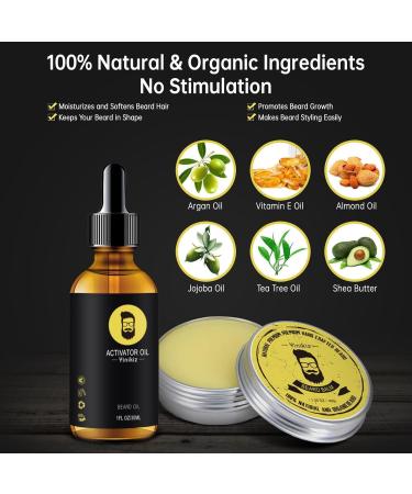 Beard Growth Kit - Natural Serum Oil Balm & Comb | Perfect Gifts for Men & Father's Day - Buy Online on GoSupps.com