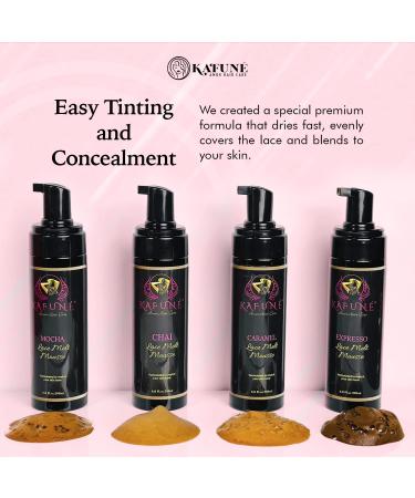 Kafune Tint Melting Mousse Concealer for Lace Wigs, Hair Wigs, Toupees & Hair Pieces - Natural Edge Control, Mocha Medium Brown, 6.8 Fl oz - Buy Online on GoSupps.com