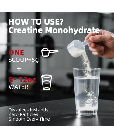 Creatine Monohydrate Powder 5000mg Pure Creatine Powder Monohydrate Micronized 300g (60 Servings) Unflavored Nutritional Supplements for Women & Men Sugar-Free,Vegan, Non-GMO with Scoop - Buy Online on GoSupps.com
