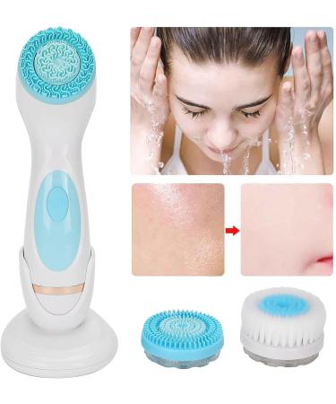 USB Charging Electric Facial Cleansing Brush - Waterproof Silicone Face Pore Cleaner (Blue) - Buy Online on GoSupps.com