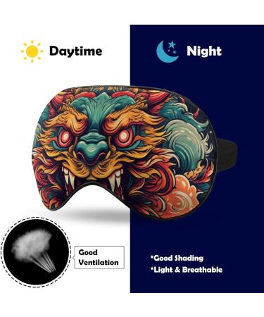 Japanese Fiery Dragon Sleep Mask - Adjustable Eye Shade for Ultimate Light Blocking | Perfect for Men & Women - Buy Online on GoSupps.com