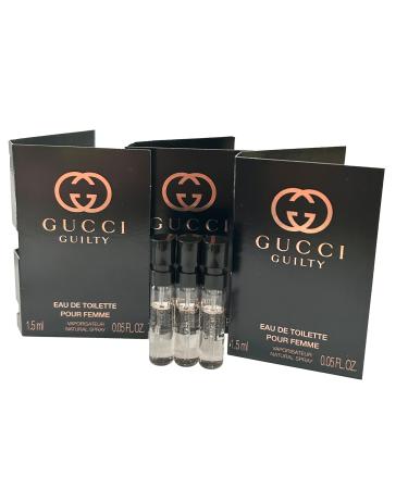 Gucci Guilty Sample Perfume Women Sample EDT Spray 1.5 ml / 0.05 oz Small travel size - set of 3 Guilty 0.05 Fl Oz (Pack of 1)