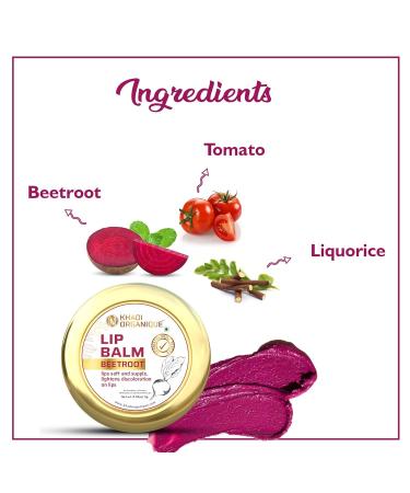 Generic VIVA Herbal Beetroot Lip Balm for Dry Damaged & Chapped Lips | Hydrating & Nourishing Lip Balm Enriched with Cocoa Butter Shea Butter & Essential Oils for Pink Glossy & Soft Lips - 5gm - Buy Online on GoSupps.com