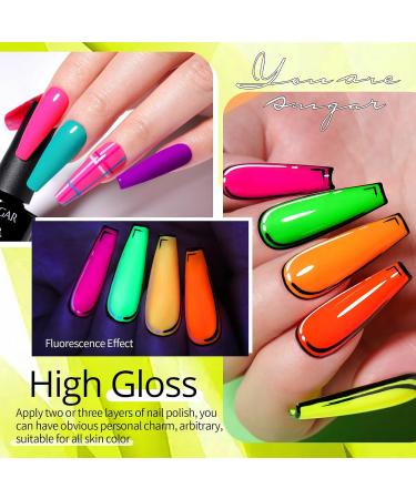 UR SUGAR Neon Gel Nail Polish Set - 12 Fluorescent Colors for Halloween Gifts & DIY Manicures - Buy Online on GoSupps.com