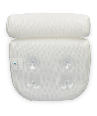 Navaris Large Anti-Slip Bath Pillow for Head, Neck, Shoulders - Home Spa Relaxation with 4 Suction Cups - Eco-tex Standard 100 - White - Buy Online on GoSupps.com