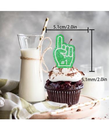 Dessert Cupcake Topper Rugby Ball Super Bowl Touchdown Sport Game Day Theme Decor Supplies Men Boys Happy Birthday Party Decorations set 18pcs Glitter - Buy Online on GoSupps.com
