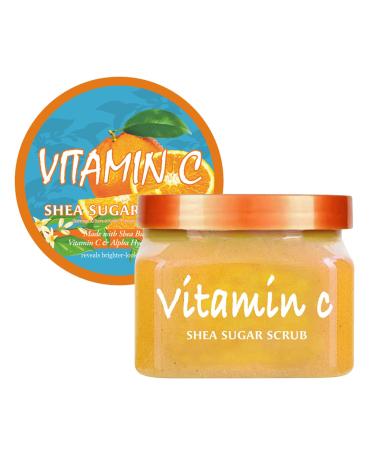 Facial Scrub Vitamin C Shea Sugar Scrub Ultra Hydrating and Exfoliating for Nourishing Essential Body Care Improves Acne Scars Blackheads Pore Size and Skin Texture
