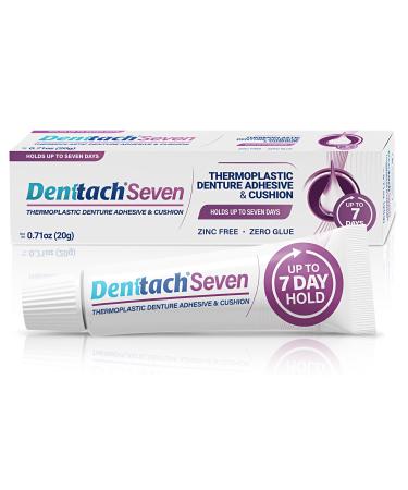 Denttach Seven Denture Adhesive, Thermoplastic Denture Adhesive Up to 7 Days, Extra Strong Waterproof, Secure Denture Grip & Cushion, Refit, Reliner for Upper & Lower Dentures, Comfortable, Zinc Free 1