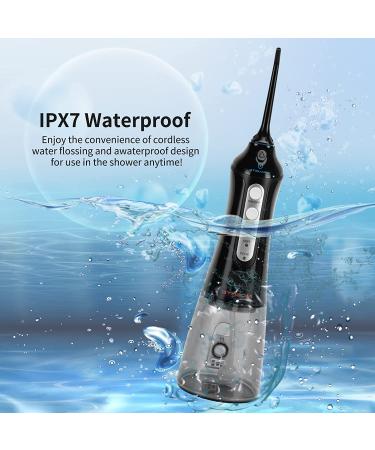 GTGURAD Cordless Water Dental Flosser - 3 Modes, Portable & Rechargeable - IPX7 Waterproof Teeth Cleaning - 300ML Tank - Black - Buy Online on GoSupps.com