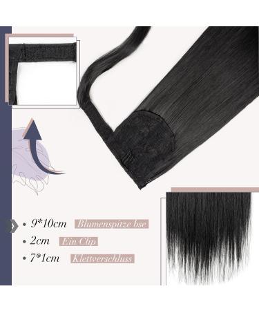Premium Clip-In Ponytail Hair Extensions - 22 Inch Natural Black Braid 110g Realistic Hair - Smooth & Versatile Preference Extensions - Buy Online on GoSupps.com