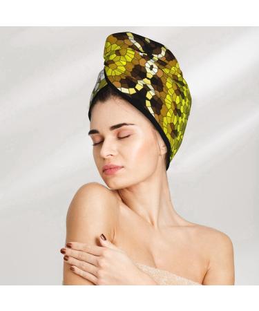 Yellow Mandala Microfiber Hair Towel - Soft Super Absorbent Quick Dry Hair Wrap for Women with Long Curly and Thick Hair - Buy Online on GoSupps.com