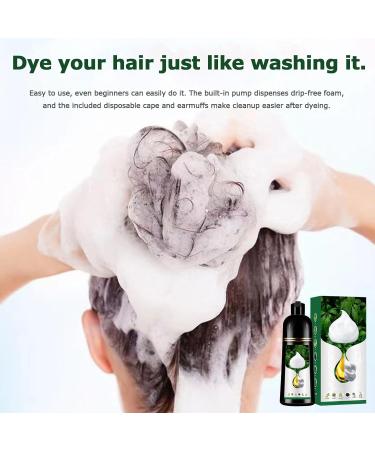 Nbzsmlkn Plant Based Bubble Hair Dye Long Lasting Plant Based Foam Hair Dye Pure Plant Extract 500ml Hair Color Cream Mild Formula Natural Plant For Gray Hair Coverage Black Brown - Buy Online on GoSupps.com