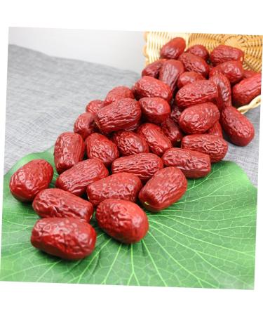HOMSFOU 30Pcs Simulated jujube Artificial red dates Home decoration plastic playes food decor fake jujube fake dried jujube realistic dried jujube simulation fruit Chestnut decorate milk - Buy Online on GoSupps.com
