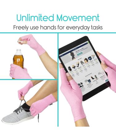 Vive Pink Arthritis Hand Compression Gloves Small - Pack of 2 | Effective Pain Relief & Support - Buy Online on GoSupps.com