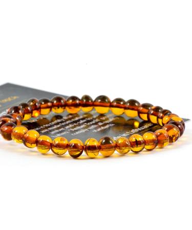 Baltic Amber Bracelet for Adults - Pain Relief for Carpal Tunnel, Arthritis, Headaches, Migraines - Cognac 7.5 inch - Buy Online on GoSupps.com