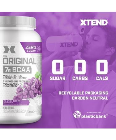 Scivation XTEND Original BCAA Powder - Sugar-Free Muscle Recovery with 7g BCAA 2.5g L-Glutamine - Glacial Grape 90 Servings Glacial Grape 90 Servings (Pack of 1) - Buy Online on GoSupps.com