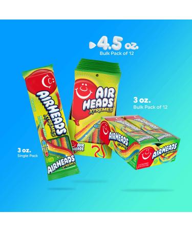 Airheads Candy Xtremes Belts Sour Rainbow Berry 4.5 oz - Bulk Party Bag (Pack of 12) - Buy Online on GoSupps.com