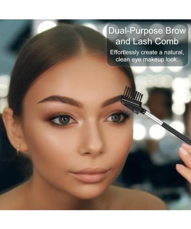 Shop Dual-Sided Eyelash & Eyebrow Spoolie Brush - Reusable Comb with Stainless Steel & Nylon Bristles | Fast International Shipping - Buy Online on GoSupps.com