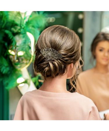 6 Pcs French Classic Hair Clips | Retro Bronze Metal Hair Clips Set for Women & Girls - Stylish Hair Accessories - Buy Online on GoSupps.com