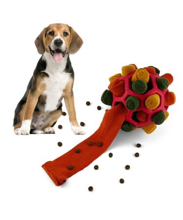 Larimuer sniffing ball for dogs sniffing car sniffing toys interactive dog toys portable pets snuffle ball toy for small medium -sized dogs pet (red and black)