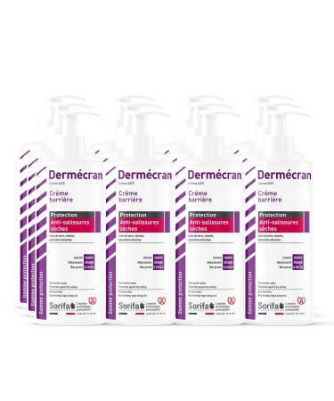SORIFA Pack of 12 Derm cran Barrier cream - Protection AGAINST DRY SOILS Glass wool cement - dust Hands face and body High tolerance 500 ml pump bottle.