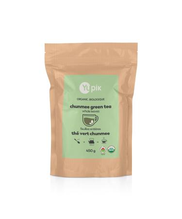 Yupik Organic Whole Green Tea Leaves Loose Herbal Tea Non-GMO Gluten-free 0.45Kg 450 g