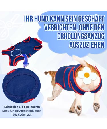 Eyein Dogebody - Breathable Soft One-Piece for Dogs | Post-Op Wound Protection | E-Neck Band Alternative | XXL Red-Blue - Buy Online on GoSupps.com