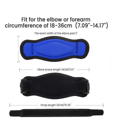 AVIDDA Tennis Elbow Support Strap 2 Packs Adjustable Elbow Brace with Compression Pad for Tennis Elbow Golfers Elbow Pain Relief Men Women Blue 2 Pack Blue - Buy Online on GoSupps.com