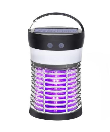 Bug Zapper, Electric Solar Mosquito Killer for Indoor & Outdoor, 3000V High Powered Pest Control Waterproof Mosquito Zapper,Rechargeable Insect Fly Trap for Home,Kitchen,Patio, Backyard,Camping